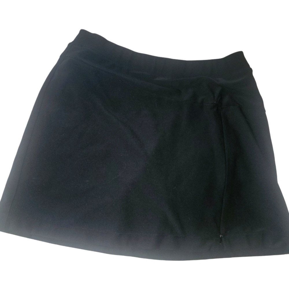 L.L. Bean Black Skort Zipper Front Side Pull On Skort M
